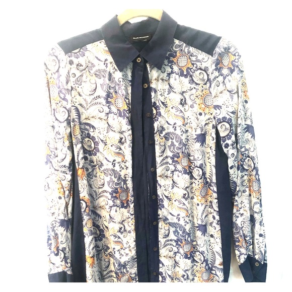 Club Monaco print 100% silk shirt dress - Picture 2 of 9